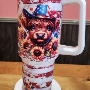 Highland Cow Patriot 40oz Tumbler